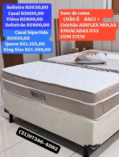 Base de cama + colchão molas ensacadas AIRFLEX