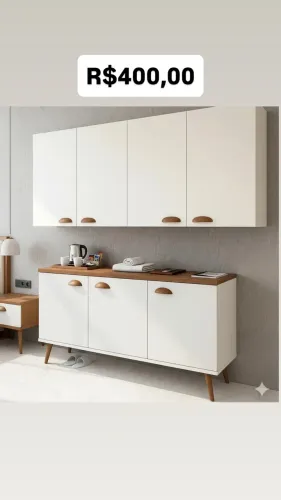 Conjunto de cozinha armário aéreo e balcão para decoração de cozinha