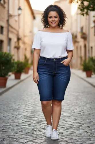 Bermuda Jeans Feminina Plus Size 46 - Oferta R$ 69