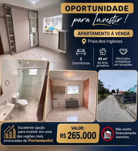 Apartamento R$ 265 mil Praia dos Ingleses