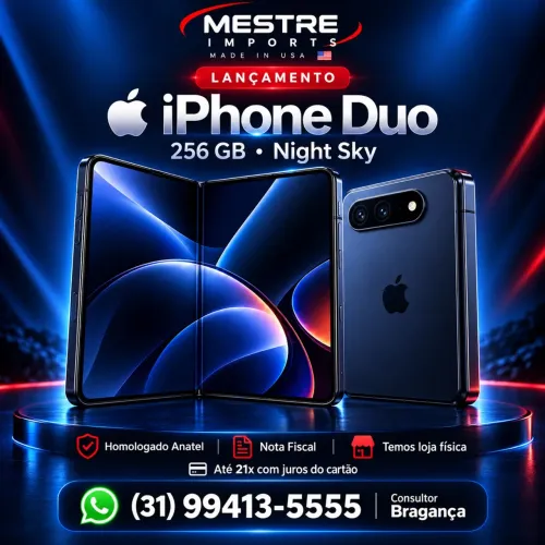iPhone Duo 256GB Night Sky Lacrado com Nota Fiscal