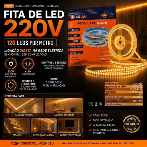 Fita de Led 120 leds 220v