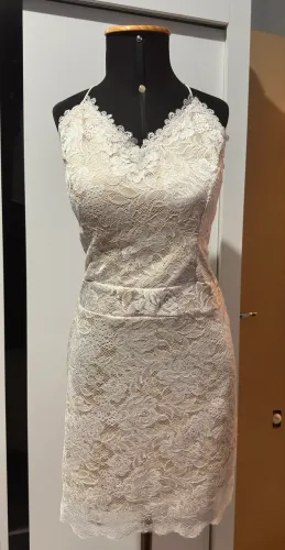 Vestido Branco de Renda Feminino Elegante Festa Civil Formatura Tam M
