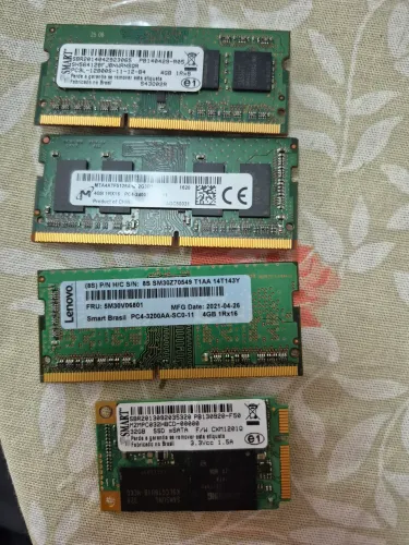 Memórias DDR4 DDR3L e SSD mSATA