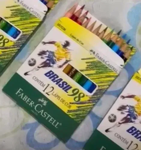 Caixa de lápis de cor Faber Castell antigo Copa 98