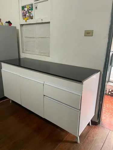 Balcão Cozinha Gabinete Pia 150cm 3 Portas 1 Gaveta - Só retirada
