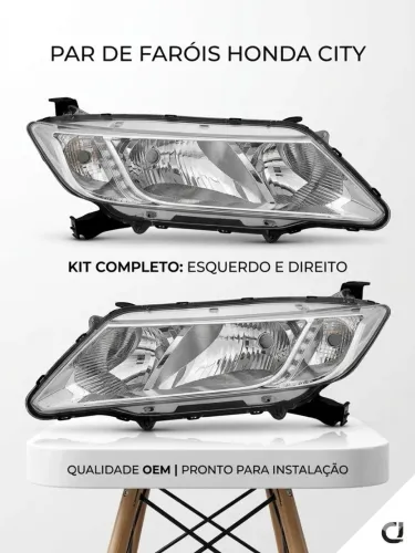 Par de faróis Honda City cromado original recuperado