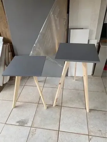Mesas decorativas MDF cinza, branco, verde ou madeirado 