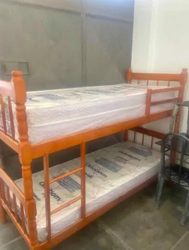 Frete Grátis Beliche Torneada Com 2 Colchões Ortobom 