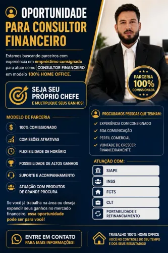 VAGAS PARA CONSULTOR FINANCEIRO 