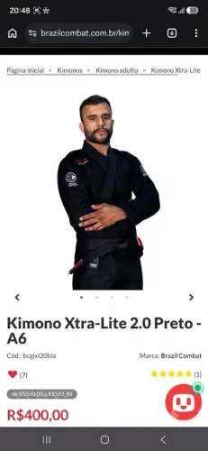 Kimono Xtra-Lite 2.0 Preto - Direto da Fábrica