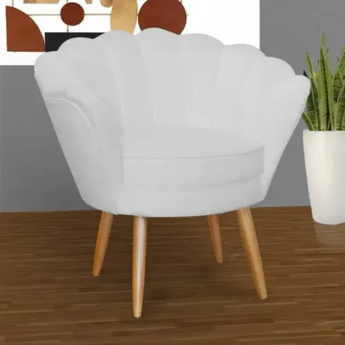 Poltrona Pétala courino branco