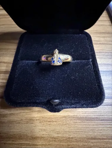 Anel ouro 18k nossa senhora de aparecida