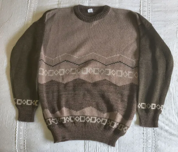 Blusa de lã masculina marrom M