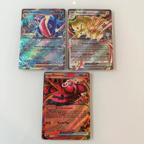 Cartas Pokémon Greninja & Persian & Oricorio EX
