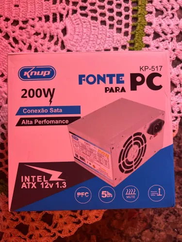 Fonte Kp-517 Atx 200w Sata 24 Pinos Manual com Cabo de Alimentação