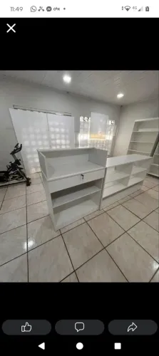 BALCÃO CAIXA ATENDIMENTO+ BALCÃO VITRINE CM VIDRO MDF NOVO