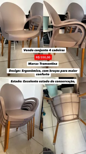 Conjunto de 4 cadeiras tramontina