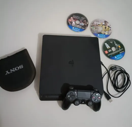 PS4 SLIM - 1 CONTROLE ORIGINAL- 500GB - SOMENTE VENDA