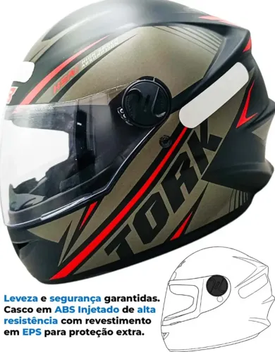 Capacete R8 com Narigueira, Refletivos, Selo Inmetro Pro Tork Esportivo Unissex