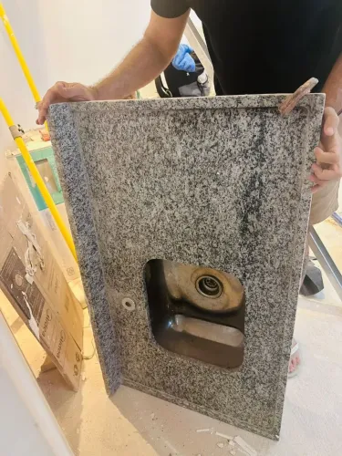 Pia de granito e tanque