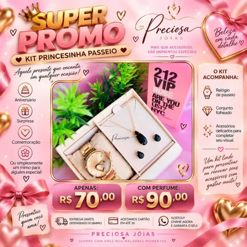 R$70,00 relógio feminino passeio