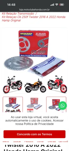 Kit relação cb Twister 