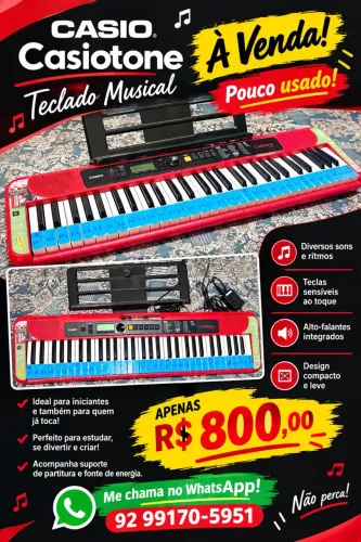 Vende- se teclado musical Casiotone.