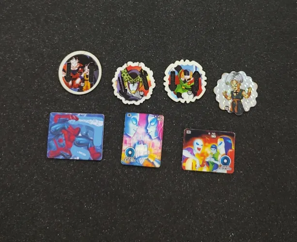 Montavel + tazo conexão Alien + spiners dragon ball Elma chips