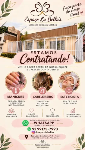 Salão de beleza contrata: