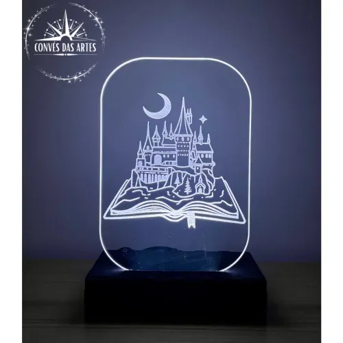 LUMINÁRIA PERSONALIZADA/Harry Potter/HP/Hogwarts/Led/Luminoso/Abajur de mesa/Decor/Geek