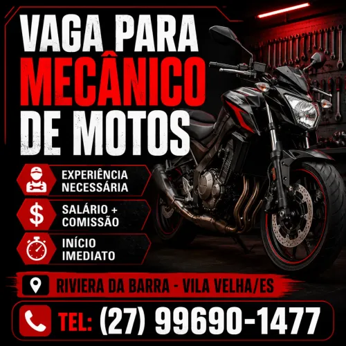 VAGA PARA MECÂNICO DE MOTOS 