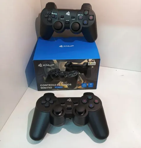 Kit 2 Controles Sem Fio Knup KP-GM043 Bluetooth P/ PC e Android - Novo