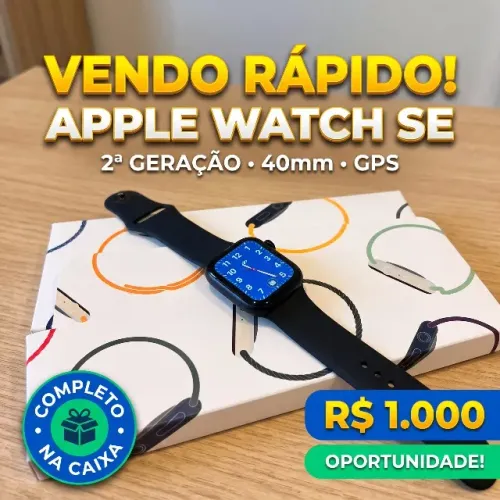 Apple Watch SE (2ª Geração) 40mm GPS - Completo na Caixa!