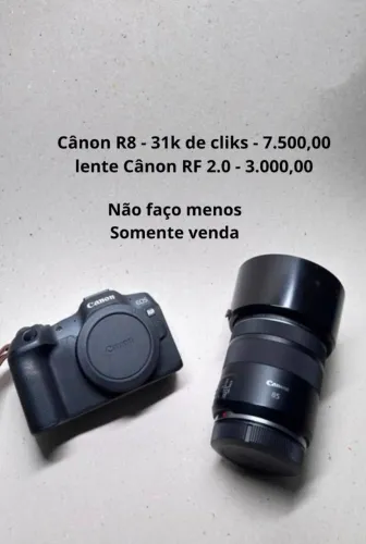Canon R8 + Lente 85mm RF 2.0