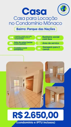 Casa para Locação no Condomínio Mônaco - Parque das Nações