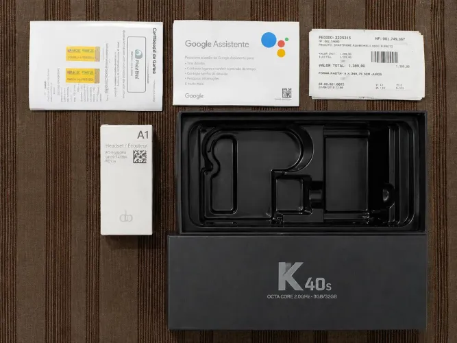 LG K40S 32GB Preto + Caixa Original + Nota Fiscal + Fone Original