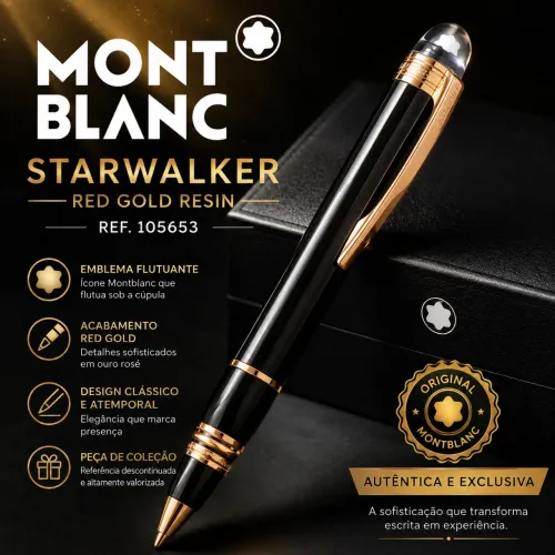 MONTBLANC STARWALKER RED GOLD RESIN 105653 ? CAIXA + CERTIFICADO