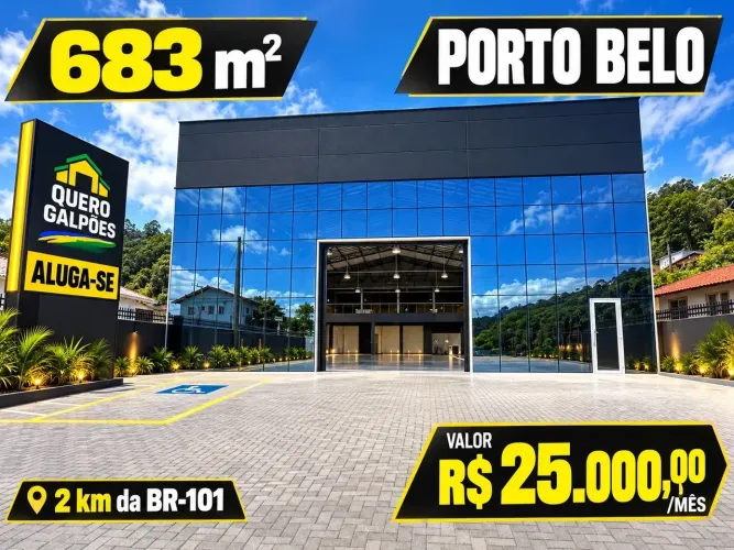 Galpões de 683 m2 Porto Belo sc a 2km Br 101