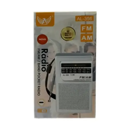 Rádio AM/FM Retrô Portátil Recarregável De Bolso Com Antena - Altomex AL-356