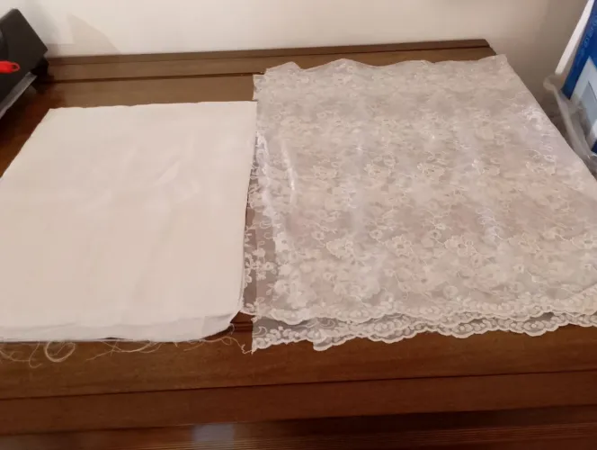 Tecido renda de seda 
