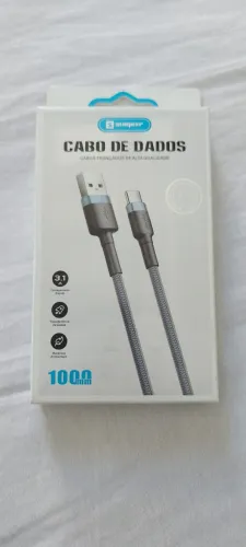Cabo USB de dados carregamento rapido Tipo C 1,0 metro 