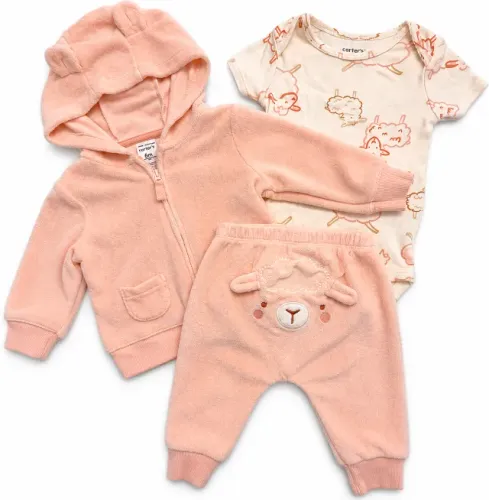 Conjunto longo 3 peças atoalhada ovelha Carter's