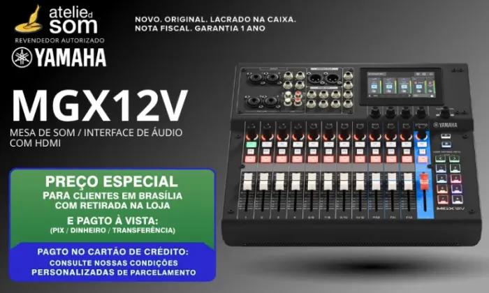 MGX12V Yamaha Mesa de Som COM HDMI Preta Nova Lacrada Garantia 1 ano Original