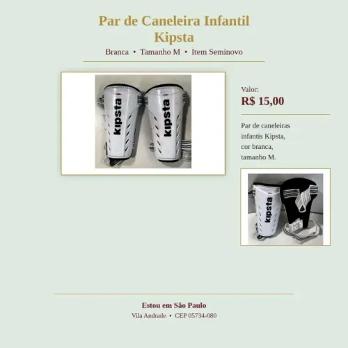 Par de caneleira branca infantil