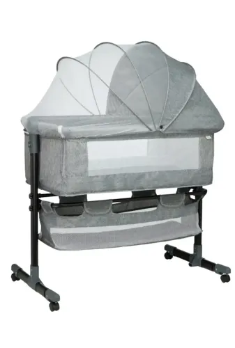 Berço Encaixe Na Cama Moisés Co-bed Connect Cinza Maxi Baby