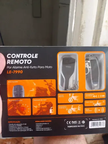 Controle remoto por alarme antifurto para moto