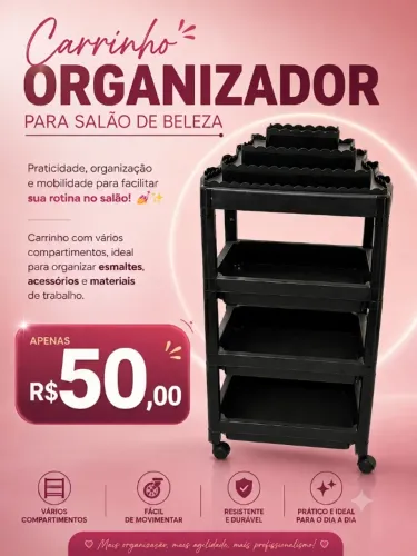 Carrinho Organizador para Salão de Beleza