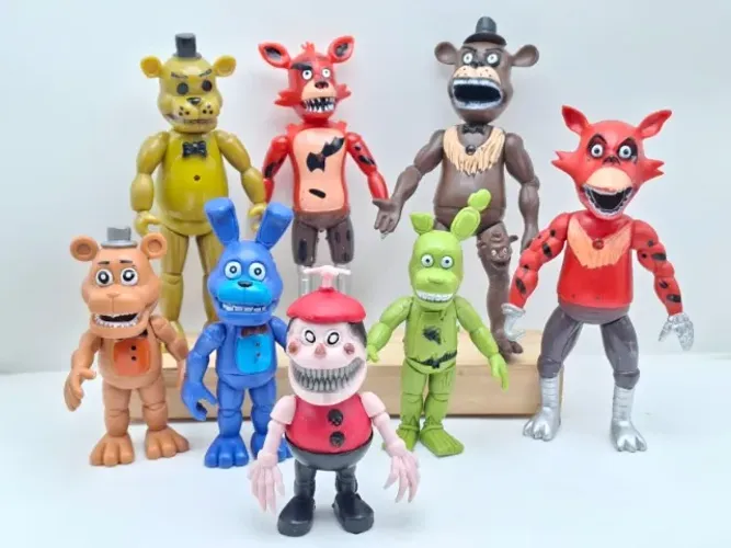 Lote 8 Bonecos Five Nights at Freddy's (FNAF) Articulados