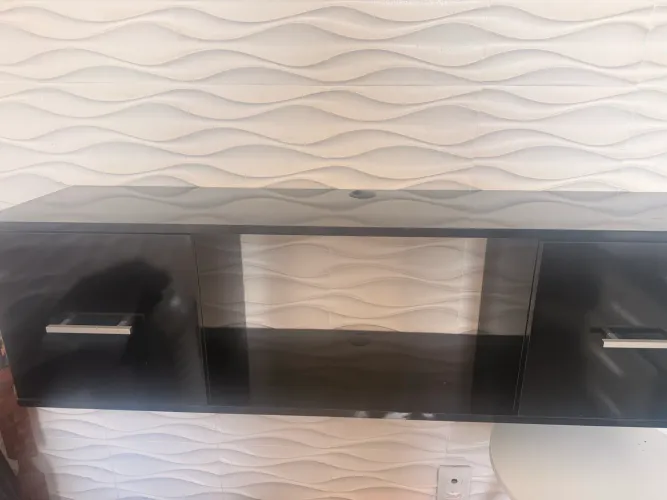 Rack suspenso MDF preto laca